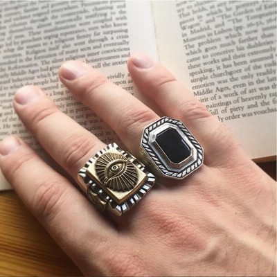 LHN Jewelry 米国製 ハンドメイド Byron リング 真鍮 x オニキス Byron Ring – LHN Jewelry