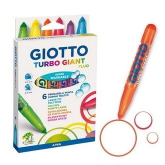 【義大利 GIOTTO】433000  超好洗粗細雙效彩色筆 螢光6色/盒