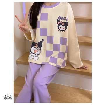 SCL促銷 魔法兔 秋冬睡衣 長袖褲 中大尺碼 居家睡衣長袖褲套裝 81041