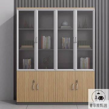 公司貨 附發票 辦公櫃、文件資料櫃、文件櫃辦公家具帶鎖職員書櫃木質資料櫃儲物櫃家用透明書櫃落地櫃 PDD-108快速出貨