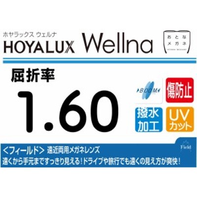 HOYA プレミアムグレード 傷防止コート付 薄型遠近両用レンズ 屈折率