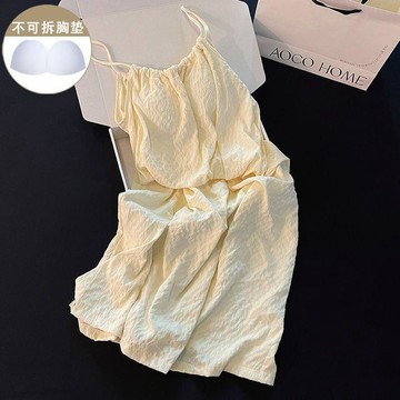 7814 人不斷回購🩵小性感宮廷風夏季睡衣女雲朵棉帶胸墊多巴胺in睡裙吊帶純欲家居服IB