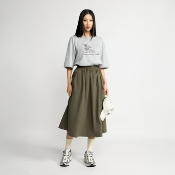 New Balance 工裝長裙_女性_軍綠色_WK43551DMO