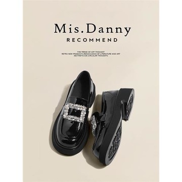 與愛私奔小皮鞋女鞋2025新款英倫風單鞋松糕厚底鞋子女秋季樂福鞋