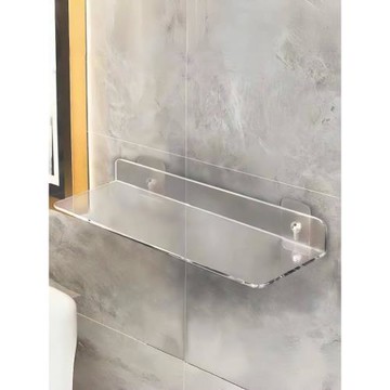 亞克力置物架壁掛隔板免打孔墻上一字板廚房衛生間浴室壁龕收納板