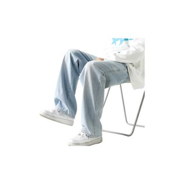 Double dealer美式復古水洗做舊高街基礎款直筒牛仔褲