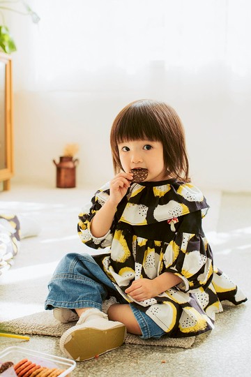 KIDS - 澎澎袖抽皺上衣/大波浪領片/親子裝