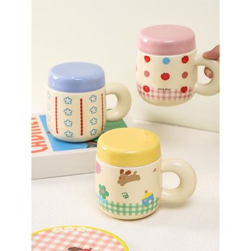 MIXIM創意馬克杯帶蓋大容量水杯2025新款女生高顏值可愛陶瓷杯