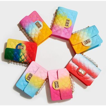 【Sp house】漸變色彩學側肩斜背鍊條小方包(7色可選)