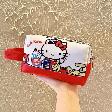 Kitty化妝包🎀 手拿包Kitty化妝包便携手提大容量旅行可愛卡通化妝包 Kitty收納包 Kitty手拿包 旅行收納