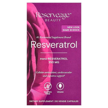 Reserveage Beauty, 白藜蘆醇素食膠囊，100 毫克，30 粒