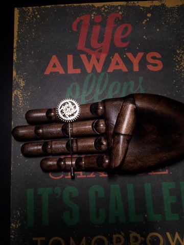 蒸汽龐克胸針金屬齒輪西裝一字針插針