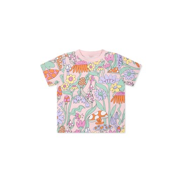 Stella McCartney Kids Pink T-shirt For Baby Girl With Flowers