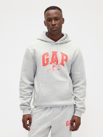 男裝 Gap x Disney迪士尼聯名 Logo印花刷毛帽T-淺灰色