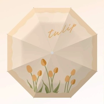 莫蘭迪色鬱金香晴雨兩用折疊傘