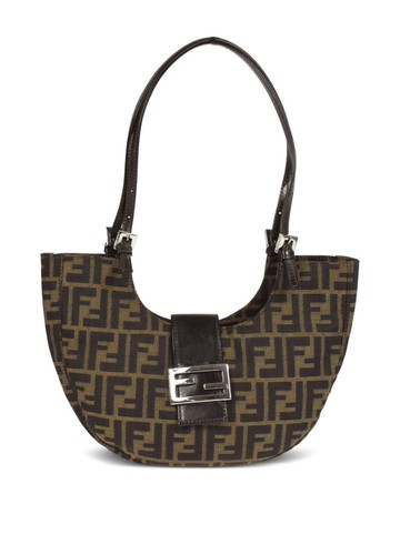 Fendi Pre-Owned - 1990-2000 Zucca FF plaque tote bag - women - Canvas/Leather - One Size - Brown