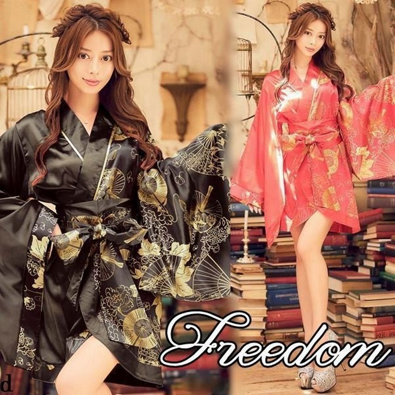 コスプレ 衣装 花魁 花魁ドレス 着物 着物ドレス おいらん 艶やか可愛い花魁スタイル ツートン扇子柄着物風ミニドレス フリーサイズ セール 通販 Lineポイント最大get Lineショッピング