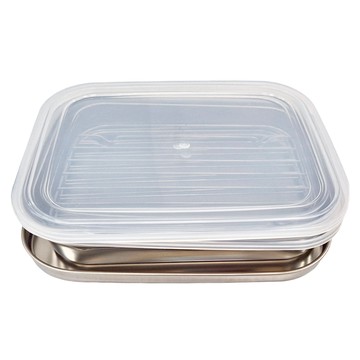 SHIMOMURA 下村 不銹鋼方形保鮮盒  保鮮盒10個  1組