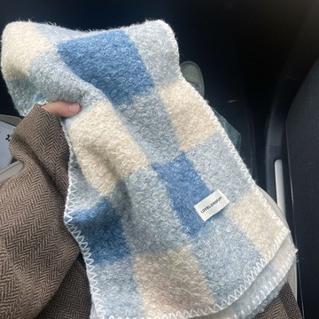 🔥優選好物🔥韓系秋冬慵懶風圈圈毛絨針織圍巾女 冬季百搭保暖圍脖情侶格子披肩  保暖圍巾 圍巾 小圍巾圍脖 交換禮物