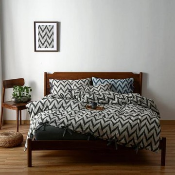 高端雙層紗四件套全棉純棉A類母嬰級棉紗色織提花被套裸睡床笠式