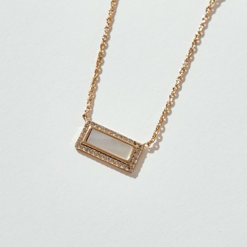 經典珍珠母貝幾何項鍊 ( 共三色 / 長方形 )