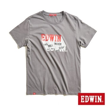 EDWIN 男女裝 網路獨家 3D LOGO短袖T恤-暗灰色