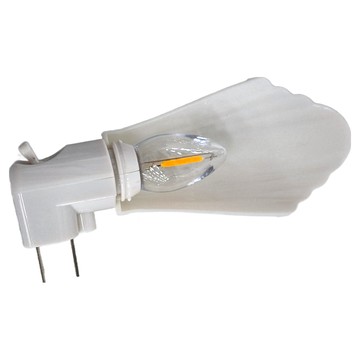 朝日電工 LED高冠直立式手動小夜燈 - 適用於台灣插座 使用專利燈泡  白色  1件