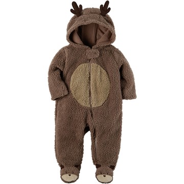 美國 Carter's - 嬰幼兒秋冬包腳連身衣-可愛馴鹿 (6M)