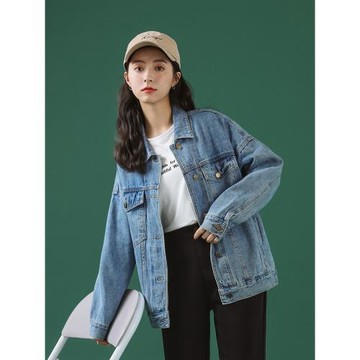 牛仔外套女2025年秋裝新款韓版寬松網紅牛仔衣ins潮港味夾克上衣