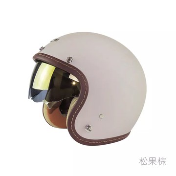 【送鏡片】Ninja K806A+ 醺砂 松果棕 3/4罩安全帽 復古帽