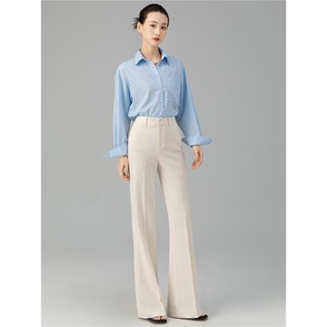 超模神褲西裝微喇褲女長褲子2025秋冬通勤垂感顯瘦高腰喇叭褲白色