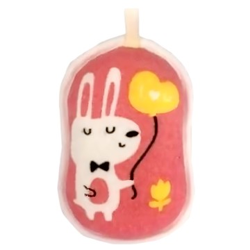 bebehome寶寶可愛卡通圖案洗澡海棉 - 粉紅兔 14x9x4.5cm 全棉  1個