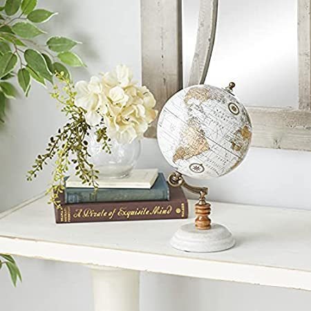 [デコ 79]Deco 79 Wood Metal Marble Globe 6W, 11H 94449 [並行輸入品]＿並行輸入品