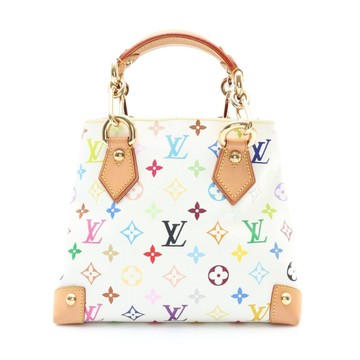 LOUIS VUITTON LV 路易威登 Audra 村上隆 手提包 白彩 原花帆布 M40047 【二手名牌BRAND OFF】