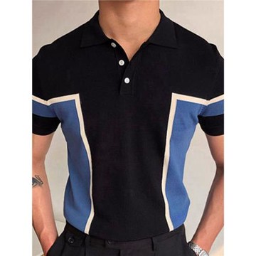 Knit Short Sleeve Polo Shirt 歐美男裝針織衫短袖休閑T恤Polo衫