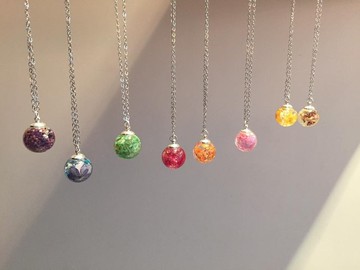 Oone_n_Only Handmade 玻璃押花頸鏈