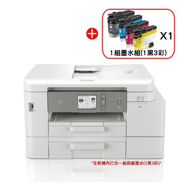 BROTHER 【獨家】一組1黑3彩墨水(LC456BK/C/M/Y)+ MFC-J4540DW 威力印輕連供雙面網路雙紙匣傳真事務機