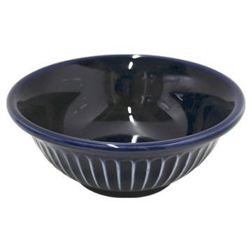 GINPO 銀峯 陶器 萬古燒菊花小碗 琉璃釉(藍色) 13*5.3cm  1個