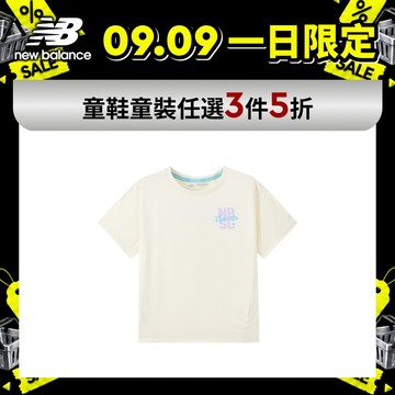 【New Balance】 NB 童裝短袖T恤_中性_象牙白_7EF2E06WIV