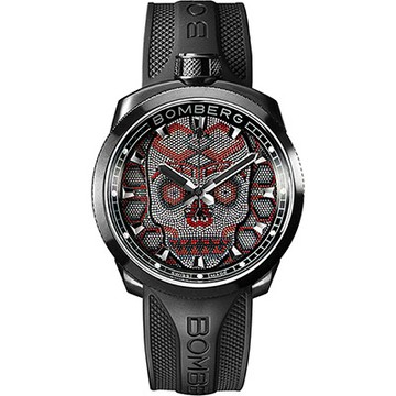 BOMBERG 炸彈錶 BOLT-68 Skull Pearl 珍珠骷顱手錶 開學換新季 送禮推薦-紅x黑