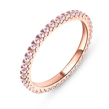 純銀戒指．尾戒．玫金．C款．粉鋯．無禮盒