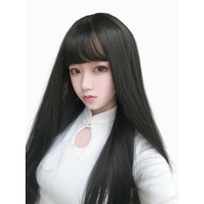 フルウィッグ ロング ウィッグ 小顔効果 ストレート 耐熱 黒髪 高品質 日常 ネット付 通販 Lineポイント最大get Lineショッピング