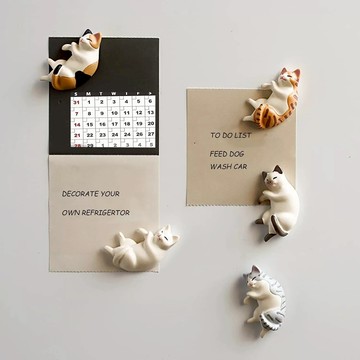 可愛貓咪冰箱磁鐵 6入裝 立體卡通磁鐵 居家廚房辦公室留言貼 隔日到貨