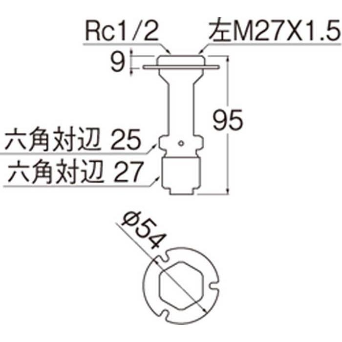 三栄水栓 床用ジョイントL