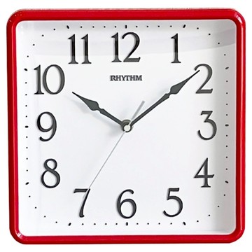 RHYTHM 日本麗聲時計 方形簡約靜音掛鐘