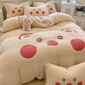 A類加厚羊羔絨床包組 四件套 學生 宿舍 冬季保暖床包組 牛奶絨床包組 床單 被套 床包 三件套 雙人 雙人加大床包組