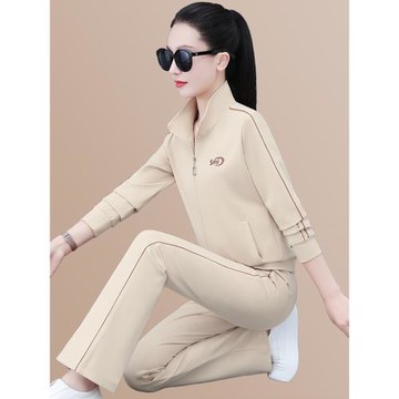 運動套裝女秋裝新款時尚衛衣條洋氣減齡品牌春秋跑步服休閑兩件套