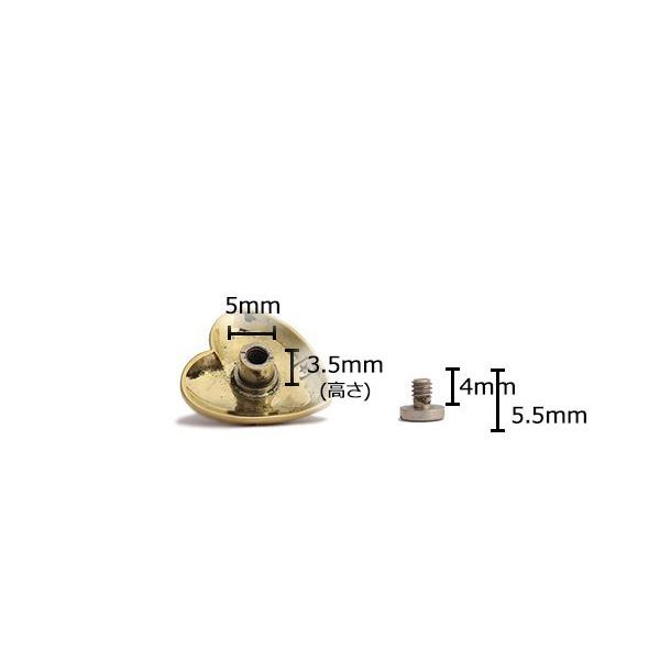 ストーンハートコンチョ コーラル（真鍮） 21×21mm 1ヶ ネジ式（タイプF） [コンチョワールド]  レザークラフトコンチョ