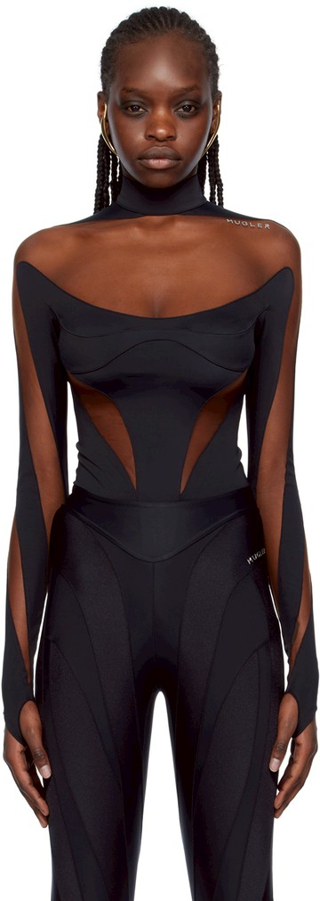 Mugler 黑色 Illusion 连体衣