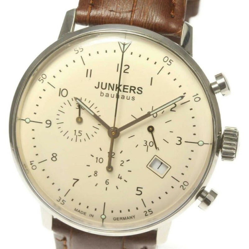 ☆良品【JUNKERS】ユンカース バウハウス クロノグラフ 6086 クォーツ